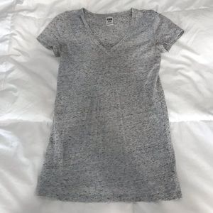 PINK grey v neck